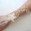 Bracelet mariage aluminium vanille champagne ivoire BRA321