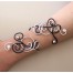 Bracelet mariage noir et argent + strass BRA300