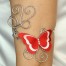 Bracelet Brassard papillon rouge et blanc BBA357
