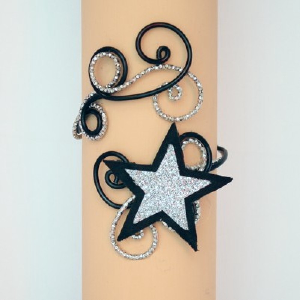 Bracelet mariage étoile noir et argent