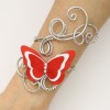 Bracelet mariage papillon rouge et blanc BRA357