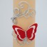 Bracelet mariage papillon rouge et blanc BRA357