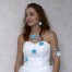 Bracelet brassard fleur blanc turquoise BRA359