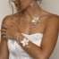 Bracelet mariage fleur ivoire champagne dore BRA354