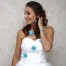 Bracelet mariage fleur turquoise blanc BRA359