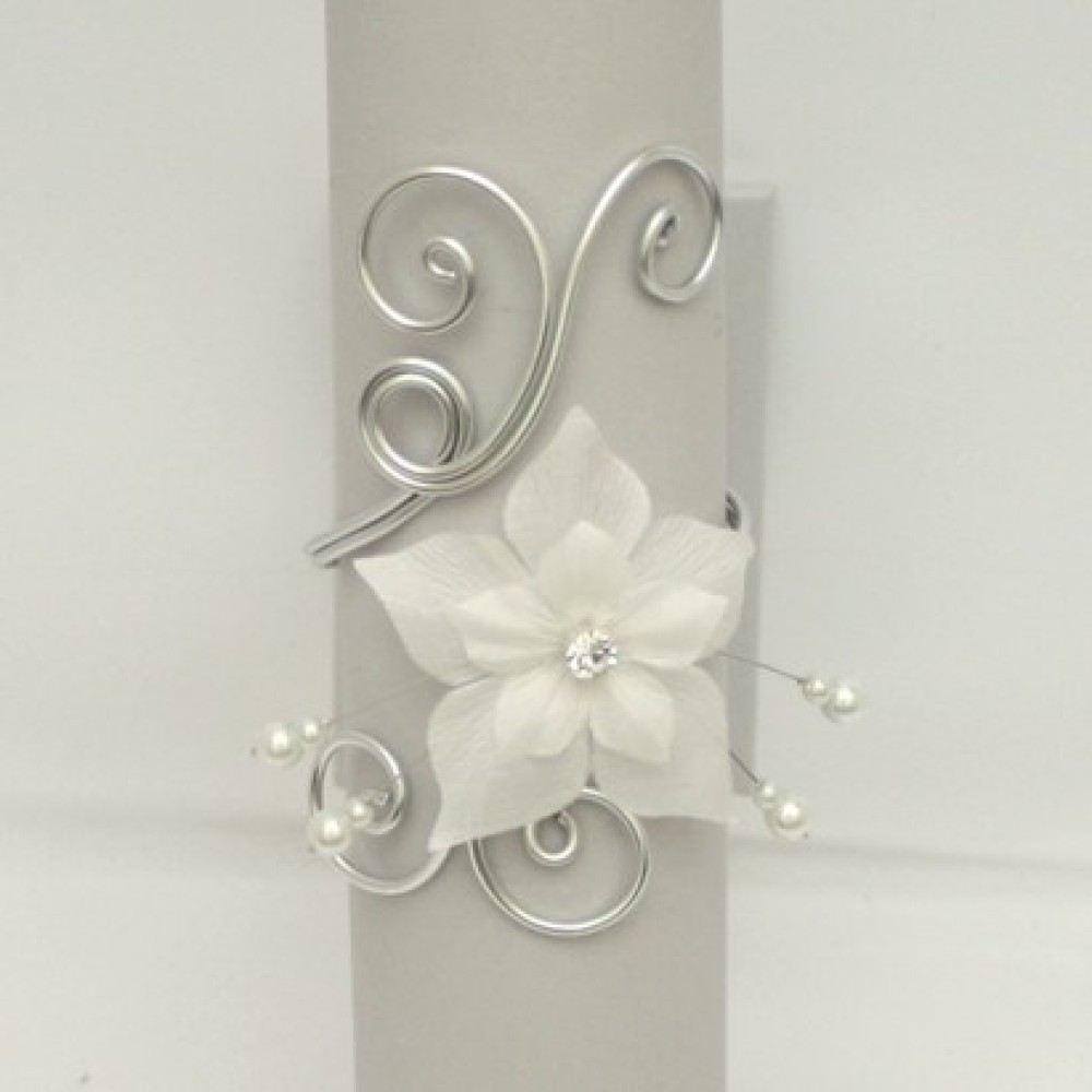 Bracelet mariage blanc fleur