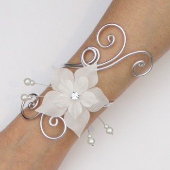 Bracelet mariage blanc fleur BRA1280A
