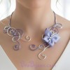 Collier mariage argent lilas papillon COA323