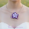 Collier mariage argent violet blanc COA343