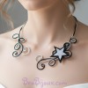 Collier mariage étoile noir et argent COA358