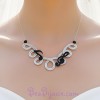 Collier mariage musique blanc et noir COA332