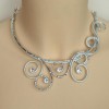 Collier mariage blanc argent et strass COA339