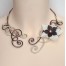 Collier mariage champagne chocolat + fleur COA302