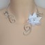 Collier mariage fleur blanc et argent COA331