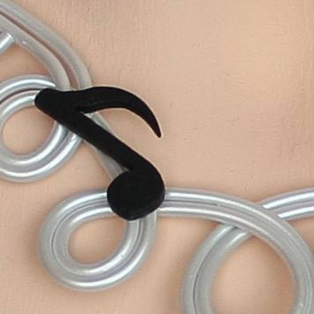 Collier mariage musique blanc et noir Collier mariage musique blanc et noir