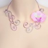 Collier mariage argent rose orchidée COA326