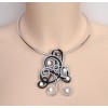 Collier mariage noir et argent + strass COA300