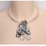 Collier mariage noir et argent + strass COA300
