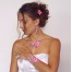 Bracelet mariage argent fuchsia blanc fleur BRA351