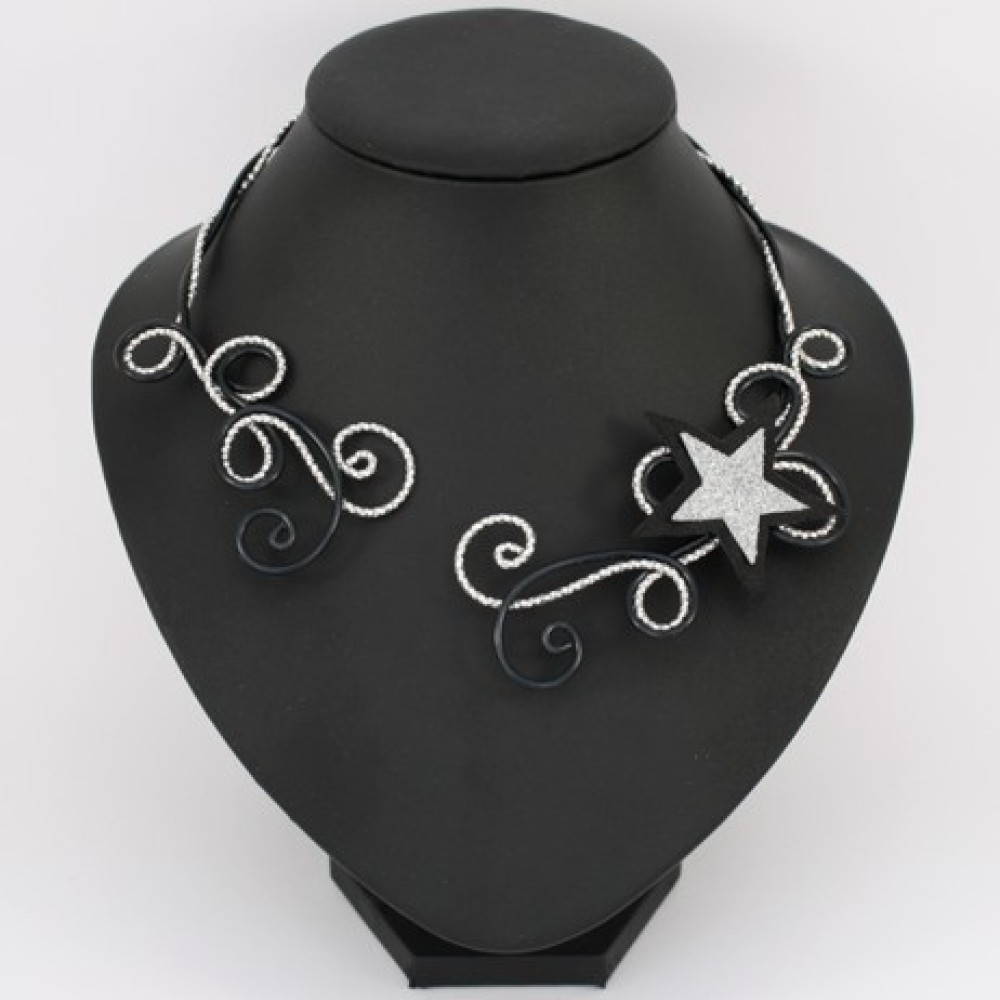 Collier mariage étoile noir et argent