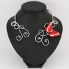 Collier mariage papillon rouge et blanc COA356