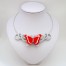 Collier mariage papillon rouge et blanc COA357