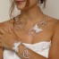 Collier mariage papillon pailleté argent blanc COA355