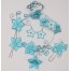 Collier mariage fleur bleu turquoise et blanc COA359