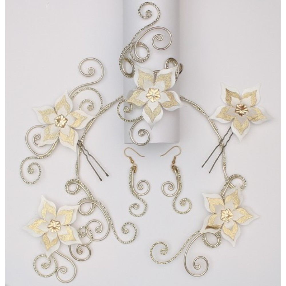 Collier mariage ivoire champagne doré