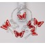 Collier mariage papillon rouge et blanc COA356