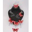 Collier mariage papillon rouge et blanc COA356