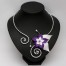 Collier mariage fleur blanc violet COA360