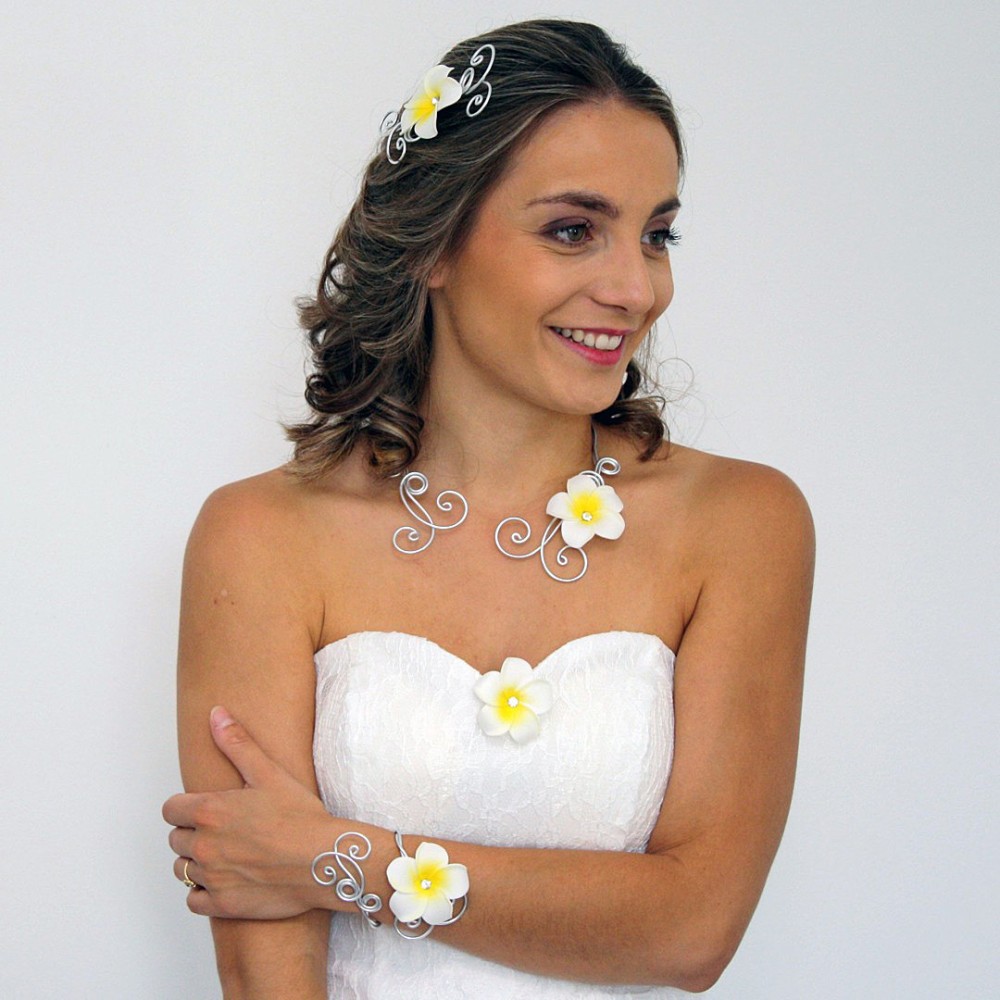 Bracelet mariage fleur de tiaré