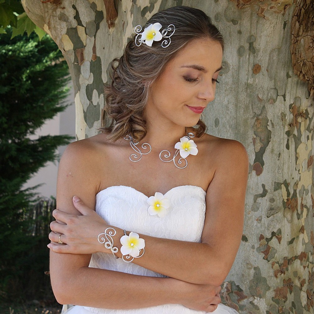 Parure mariage fleur de tiaré