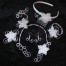 Collier mariage blanc et argent + fleur COA353