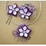 Broche fleur blanc violet BRO343