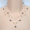 Collier mariage ivoire et chocolat + strass CO1214A