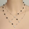 Collier mariage blanc et noir + strass CO1180A