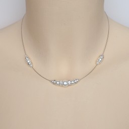 Collier mariage blanc et strass CO1250A