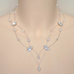 Collier mariage blanc cristal et strass CO1238A