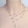 Collier mariage asymétrique ivoire et strass CO1143A