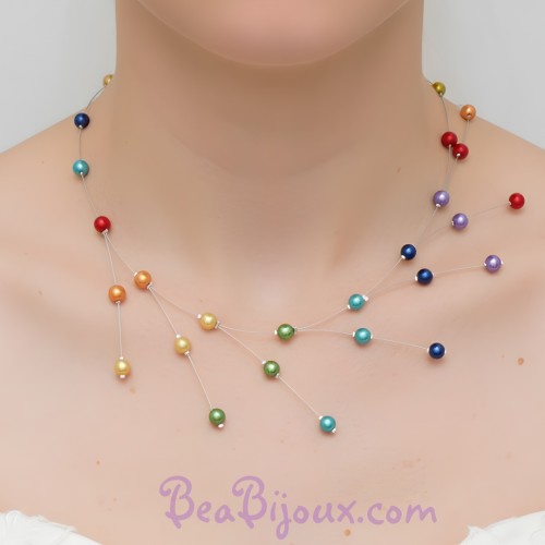 Collier mariage arc en ciel