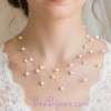 Collier mariage asymétrique blanc CO1210A