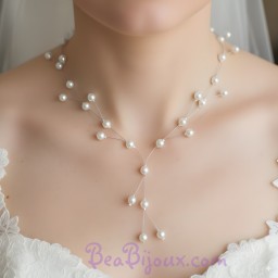 Collier mariage perles blanches CO1156A