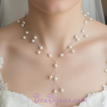 Collier mariage perles blanches CO1156A