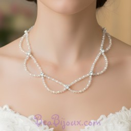 Collier mariage blanc cristal strass CO4286A