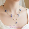 Collier mariage blanc et bleu royal CO1171A