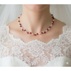 Collier mariage blanc et bordeaux CO1166A