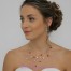 Collier mariage blanc rouge strass CO1284A