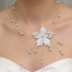 Parure de Mariage Fleurs Satin Blanc et Argent - PA1270A